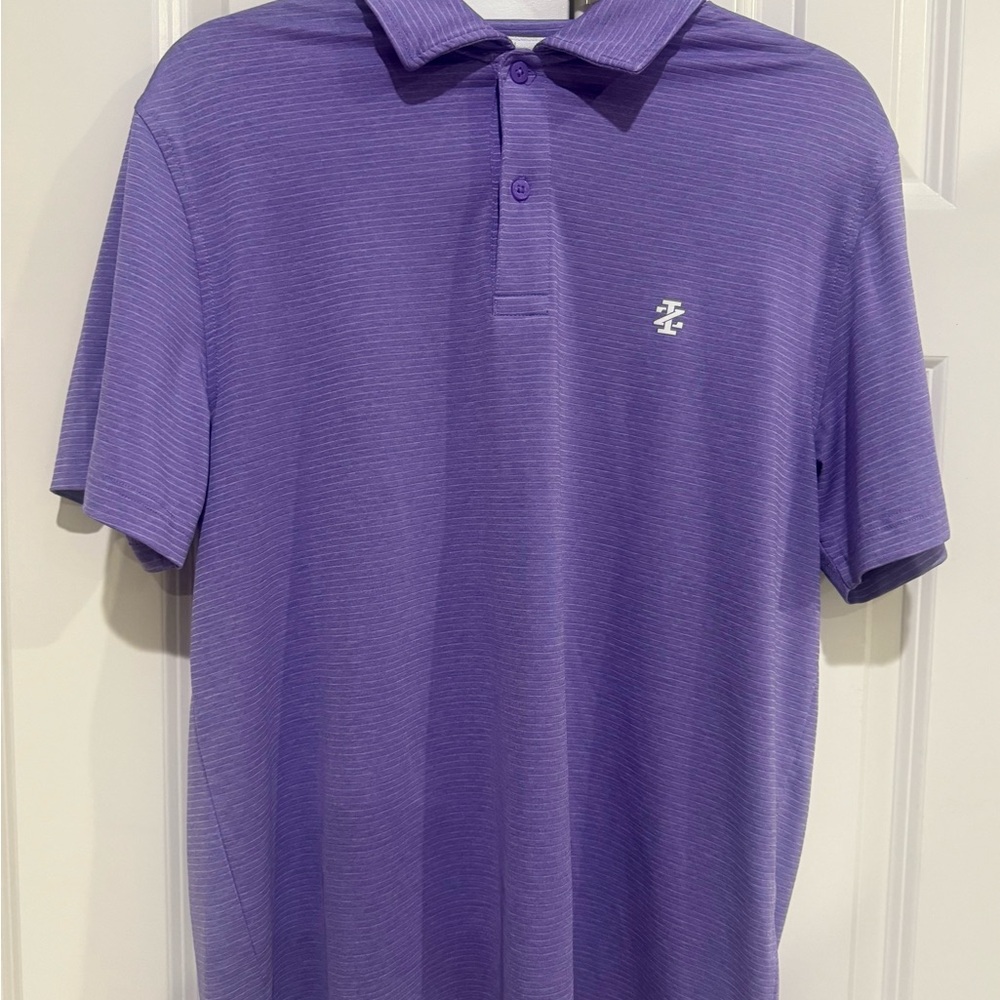 Izod golf Men's Striped Purple Polo Shirt